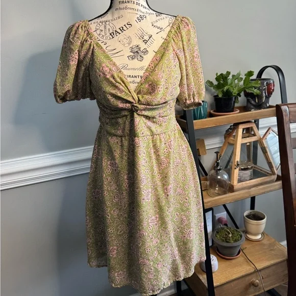 Puff Sleeve Sweetheart Dress - Picture 1 of 5